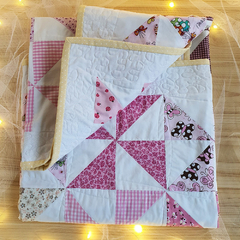 Manta em Patchwork - Rosa na internet