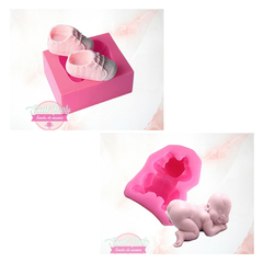 Set molde bebe + molde zapatito bebe