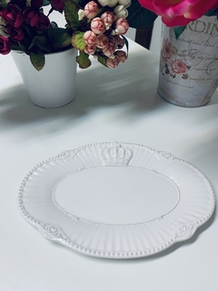Plato de cerámica corona blanco 22 cm