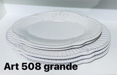 Plato de cerámica oval corona blanco en internet