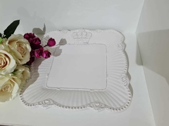 Plato de cerámica corona cuadrado - comprar online