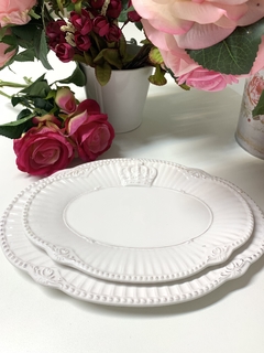 Plato de cerámica corona blanco 22 cm - comprar online