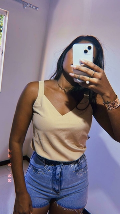 Regata Blusa Social Alça Grossa crepinho Moda Verão Poliéster M - loja online