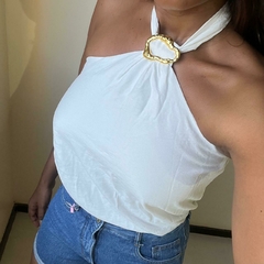 Blusa Feminina Com Fivela Elegante com elástico nas costas - comprar online