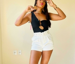 Short Feminino Alfaiataria Cintura Alta Com Cinto Moda Verão - loja online