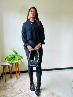 Imagem do Blusa Bata Babados Com Manga Longa Tendência Boho Chic