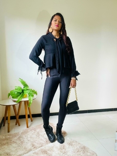 Blusa Bata Babados Com Manga Longa Tendência Boho Chic