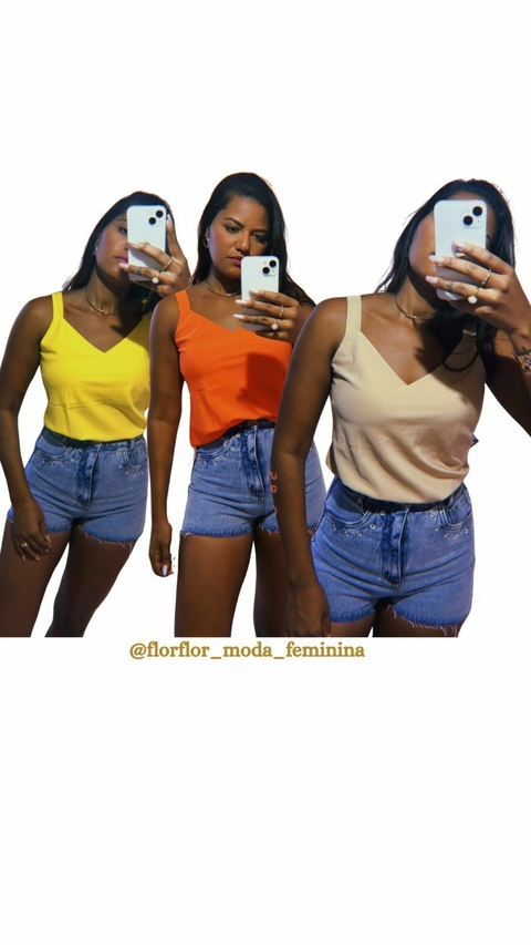 Regata Blusa Social Alça Grossa crepinho Moda Verão Poliéster M