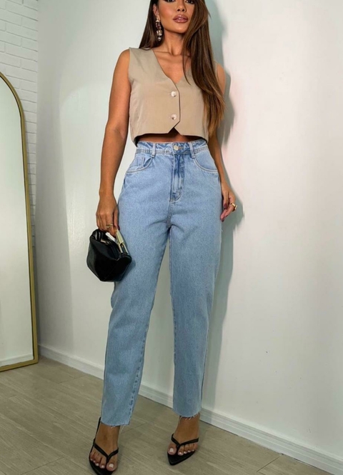 Calça Jeans Feminina Cintura Alta Reta Modelagem Confortável – Calça Cíntia CLARA