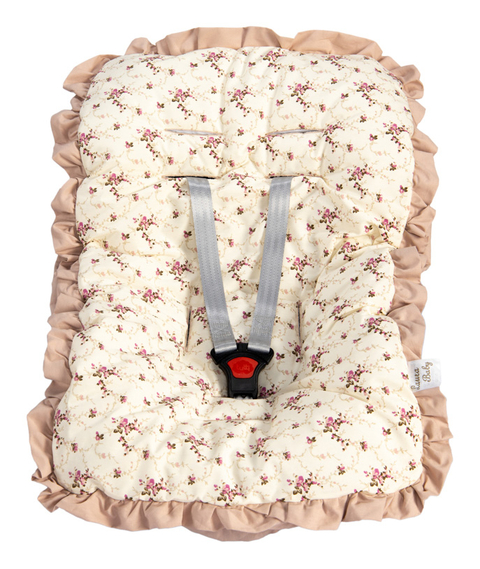 Capa de Bebê Conforto MT - Floral Ferrugem