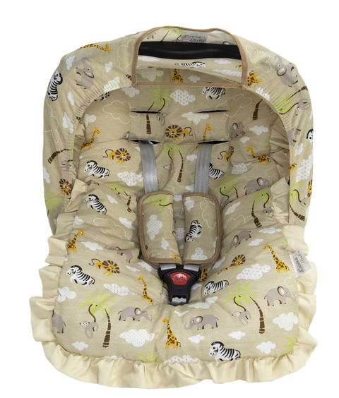 Kit Para Bebê Conforto 04 Pçs TR - Safari Caqui