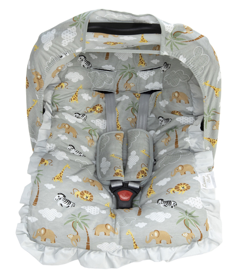 Kit Para Bebê Conforto 04 Pçs TR - Safari Cinza