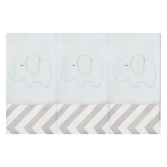 BABETE BORDADA 03 PÇS - ELEFANTE CHEVRON - loja online