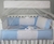 KIT MINI BERÇO GLAMOUR 09 PEÇAS 100% ALGODÃO - AZUL BEBÊ