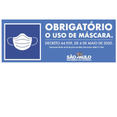 Placa em PVC 11x29 - Obrigatório o Uso de Máscara - comprar online