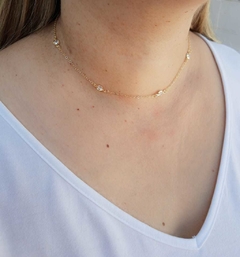 Choker Com Zircônias Banho de Ouro 18K na internet