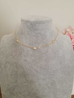 Choker Com Zircônias Banho de Ouro 18K - loja online