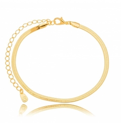 Pulseira Fita 3mm Banho de Ouro 18K