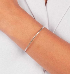 Pulseira Fita 3mm Banho de Ródio Branco - comprar online