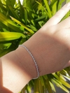 Pulseira Cordão Baiano 2mm no Ródio Branco