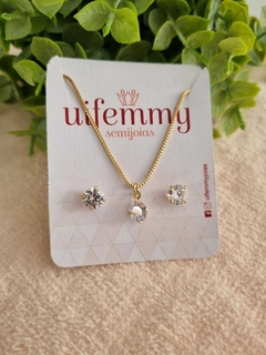 Conjunto Ponto de Luz Banho de Ouro 18K - comprar online