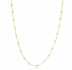 Choker Mini Bolinhas Pérola Banho de Ouro 18K - loja online
