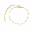 Pulseira Bolinhas Pérolas Banho de Ouro 18K