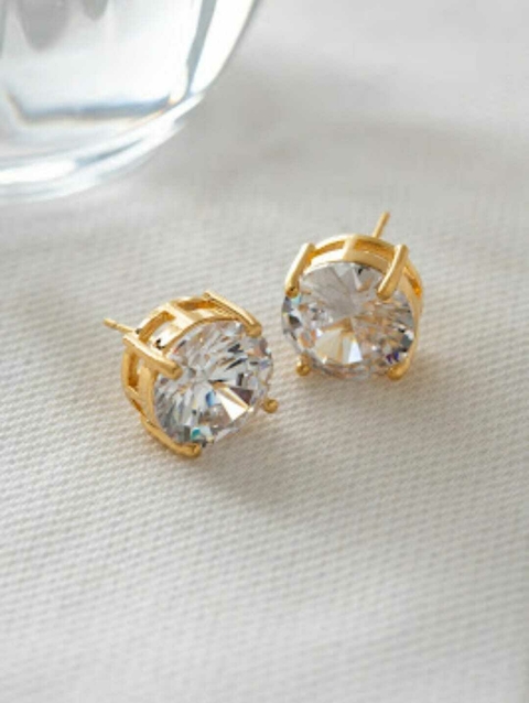 Brinco Ponto de Luz Grande Banho de Ouro 18K