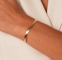 Pulseira Fita 5mm Banho de Ouro 18K