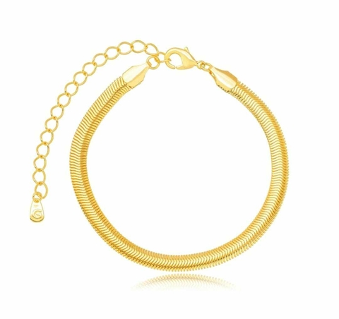 Pulseira Malha Banho de Ouro