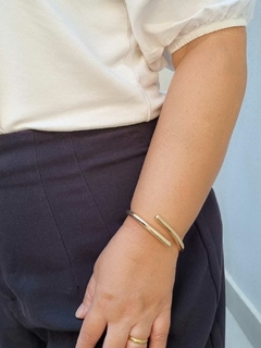 Bracelete Duplo Liso Banho de Ouro 18K - loja online
