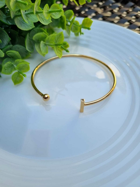 Bracelete Bolinha e Palito no Banho de Ouro 18K