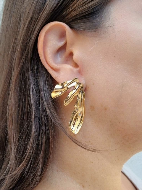 Brinco Maxi Flor Banho de Ouro 18K - comprar online