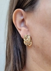 Brinco Pendente Martelado Banho de Ouro 18K - comprar online