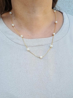 Colar Pérola Banho de Ouro 18K