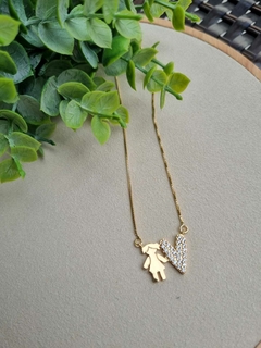 Colar Filha - Menina Banho de Ouro 18k