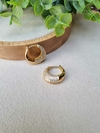 Brinco Argolinha Cravejada Banho de Ouro 18K