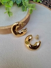 Brinco Argola Amassada Banho de Ouro 18K