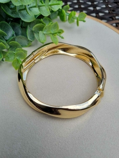 Bracelete Detalhes Liso Banho de Ouro 18K - comprar online