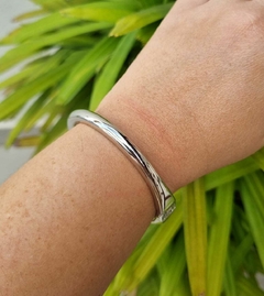 Bracelete Liso Banho de Ródio Branco