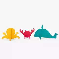 Animales 3D para el agua. Set oceano
