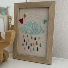 Cuadrito nube de corazones en internet