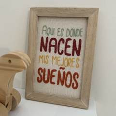 Cuadrito frase Sueños - comprar online