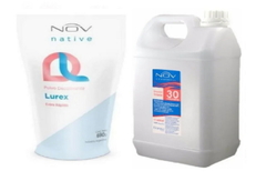 Combo 1 Polvo Decolorante Lurex Extra Rápido Azul - Doy Pack x 690 g + 1 Emulsión Oxidante Estabilizada 30 Vol x 1900 ml - Nov