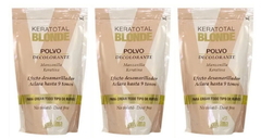 Kit 3 Keratotal Blonde Polvos Decolorantes Desamarilladores Doy Pack x 700 g - Bellíssima