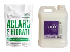 Combo 1 Polvo Decolorante Blanc Nature x 700 g - Issue Professional + 1 Crema Oxidante 40 Vol x 2000 cc - Nex