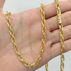 Corrente Meia Corda 6mm 70cm (Fecho Canhão) (30g) (Banho Ouro 24k) - ShiromaJoias