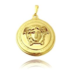 Imagem do Pingente Medusa G 3D (3,4cmX3cm) (11g) (Banho Ouro 24k)