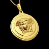 Pingente Medusa G 3D (3,4cmX3cm) (11g) (Banho Ouro 24k)