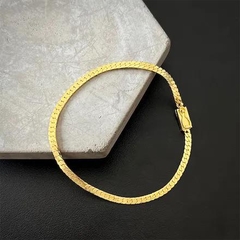 Pulseira Lacraia 3mm (Fecho Gaveta) (Banho Ouro 24k)